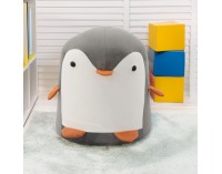 Taburet v tvare tučniaka Raino - sivá / biela