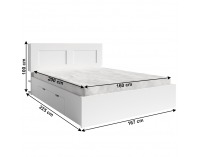 Posteľový rám s úložným priestorom Ramiak 160x200 cm - biela