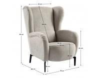Kreslo (ušiak) Ramon - béžovosivá (taupe)