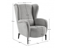 Kreslo (ušiak) Ramon - sivá