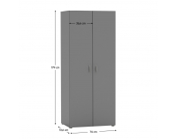 Dvojdverová šatníková skriňa Ramsa 2 - grafit