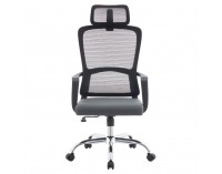 Kancelárske kreslo Randy - čierna / sivá / chróm