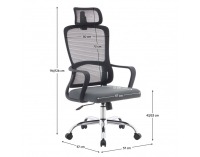 Kancelárske kreslo Randy - čierna / sivá / chróm