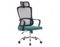 Kancelárske kreslo Randy - čierna / zelená / chróm