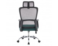 Kancelárske kreslo Randy - čierna / zelená / chróm