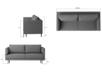 Rozkladacia pohovka s úložným priestorom Rasler - svetlosivá
