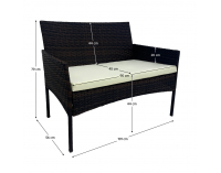 Záhradný nábytok z umelého ratanu Ratana 2 New - čierna / béžová