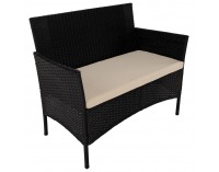 Záhradný nábytok z umelého ratanu Ratana - čierna / béžová