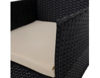 Záhradný nábytok z umelého ratanu Ratana - čierna / béžová