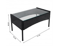 Záhradný nábytok z umelého ratanu Ratana - čierna / béžová