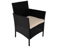 Záhradný nábytok z umelého ratanu Ratana - čierna / béžová