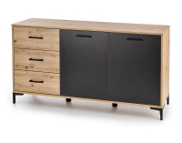 Dvojdverová komoda so zásuvkami Raven KM1 - dub artisan / čierna