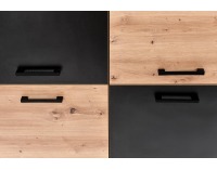 Štvordverová komoda Raven KM2 - dub artisan / čierna