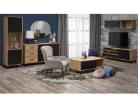 Obývacia izba Raven - dub artisan / čierna