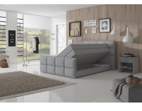 Čalúnená manželská posteľ s matracom Ravena Komfort 160 - sivá