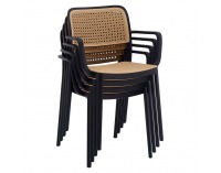 Záhradná stolička Ravid New Typ 2 - čierna / béžová