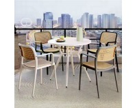 Záhradná stolička Ravid New Typ 2 - čierna / béžová