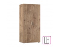 Dvojdverová šatníková skriňa Rea Venezia 2D - dub lancelot