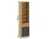 Regál Eridan R2 - dub artisan / sivý betón