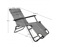 Záhradné lehátko Reged - sivá