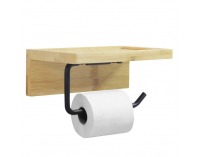 Držiak na toaletný papier Rekusi - hnedá / čierna