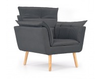 Kreslo Rezzo - tmavosivá / prírodná