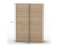 Šatníková skriňa s posuvnými dverami Ria 150 - dub riviera
