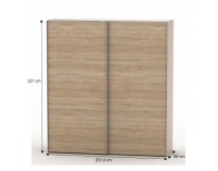 Šatníková skriňa s posuvnými dverami Ria 200 - dub riviera