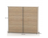 Šatníková skriňa s posuvnými dverami Ria 250 - dub riviera