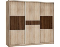 Šatníková skriňa s posuvnými dverami Rico 240D 3D - sonoma svetlá / sonoma tmavá