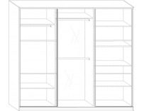 Šatníková skriňa s posuvnými dverami Rico L240D 3D - craft tobaco / craft zlatý