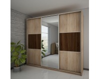 Šatníková skriňa s posuvnými dverami Rico L240D 3D - sonoma svetlá / sonoma tmavá
