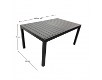 Záhradný rozkladací stôl Riko 160/240 - čierna