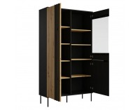 Dvojdverová vitrína Rimina 2D - čierna onyx / dub artisan