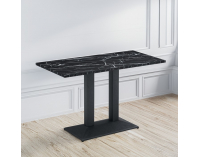 Jedálenský bistro stôl Rinaldo Typ 2 120x60 cm - čierny mramor / čierna