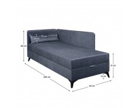 Jednolôžková posteľ (váľanda) s úložným priestorom Rinun - modrá