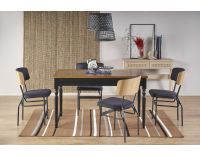 Rozkladací jedálenský stôl Rococo - tmavý dub / čierna