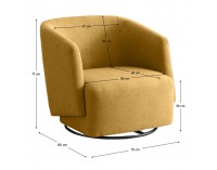 Dizajnové otočné kreslo Rodon - žltá