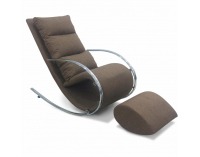 Hojdacie kreslo Roger - hnedá / chróm