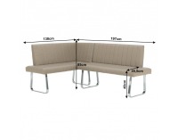 Rohová lavica do kuchyne Emori Set P - sivohnedá