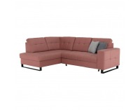 Rohová sedačka s rozkladom a úložným priestorom Byron L - lososová / sivá / svetlosivá / čierna