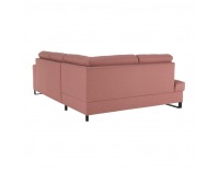 Rohová sedačka s rozkladom a úložným priestorom Byron L - lososová / sivá / svetlosivá / čierna