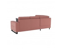 Rohová sedačka s rozkladom a úložným priestorom Byron L - lososová / sivá / svetlosivá / čierna