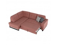 Rohová sedačka s rozkladom a úložným priestorom Byron L - lososová / sivá / svetlosivá / čierna