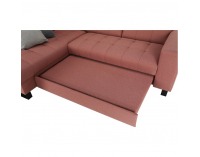 Rohová sedačka s rozkladom a úložným priestorom Byron L - lososová / sivá / svetlosivá / čierna