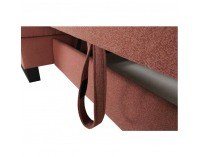 Rohová sedačka s rozkladom a úložným priestorom Byron L - lososová / sivá / svetlosivá / čierna