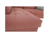 Rohová sedačka s rozkladom a úložným priestorom Byron L - lososová / sivá / svetlosivá / čierna