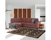 Rohová sedačka s rozkladom a úložným priestorom Byron L - lososová / sivá / svetlosivá / čierna