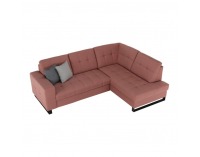 Rohová sedačka s rozkladom a úložným priestorom Byron P - lososová / sivá / svetlosivá / čierna