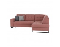 Rohová sedačka s rozkladom a úložným priestorom Byron P - lososová / sivá / svetlosivá / čierna